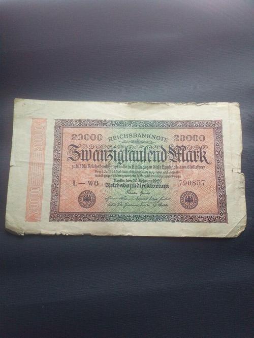 Almanya 20000 Mark 1923 Eski Koleksiyon Yabancı Kağıt Para Koleksiyon Başlangıç Setleri