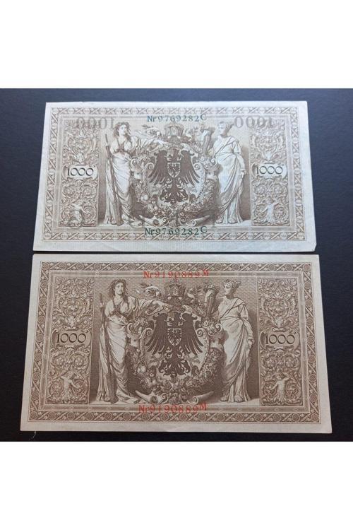 1919 Almanya 1000 Mark - Yeşil/Kırmızı Mühür Takım Ççt Para - 3996366B2Bfe5D8786