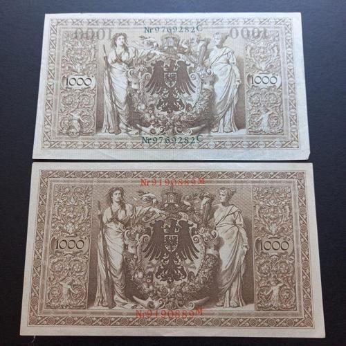 1919 Almanya 1000 Mark - Yeşil/Kırmızı Mühür Takım Ççt Para - 3996366B2Bfe5D8786