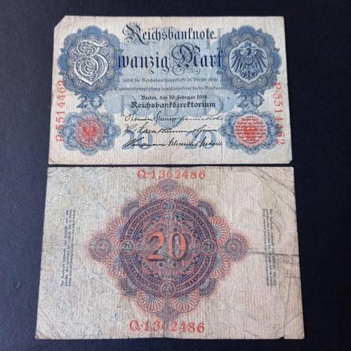 1914 Almanya 20 Mark Temiz Eski Yabancı Kağıt Para 1 Adet Gönderilektir - 399636680D0D85Ff40
