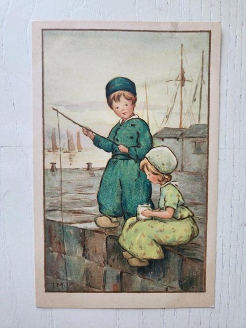 1900Ler Avusturya Kartpostal Çocuklar. Orijinal