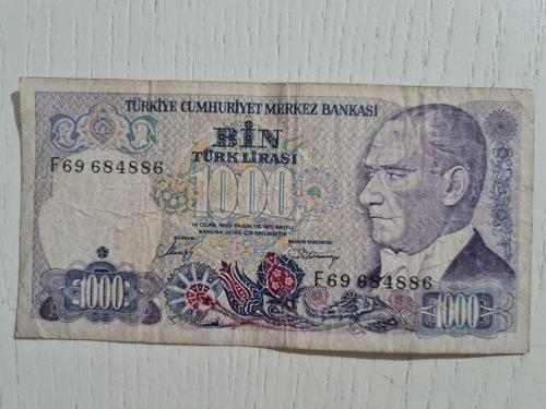 7. Emisyon 1000 Türk Lirası Haliyle Kondüsyonda Banknot