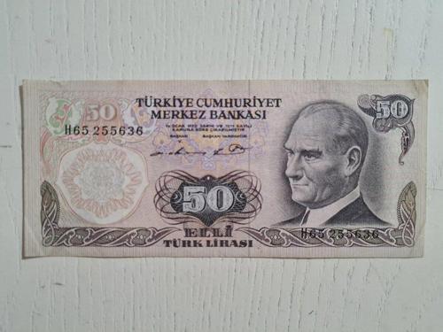 6. Emisyon 50 Türk Lirası Haliyle Kondüsyonda Banknot