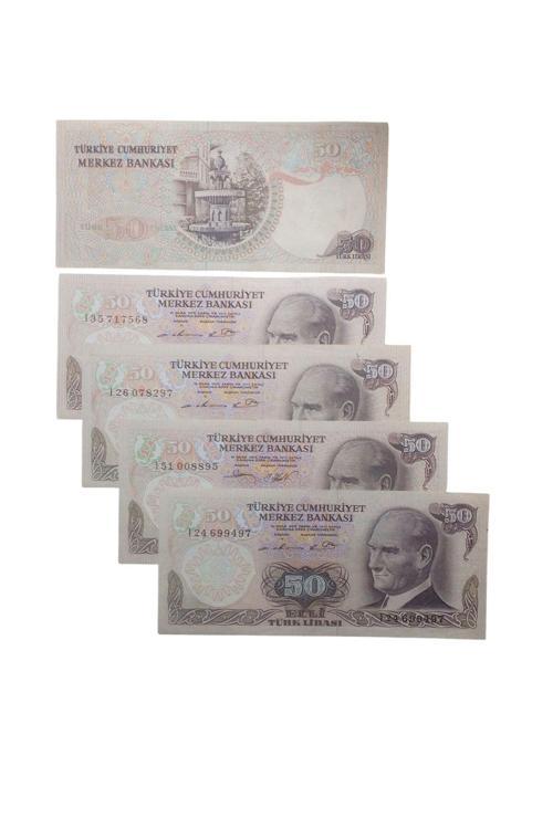 6. Emisyon 50 Türk Lirası Eski Koleksiyon Kağıt Para. Koleksiyon Başlangıç Setleri.