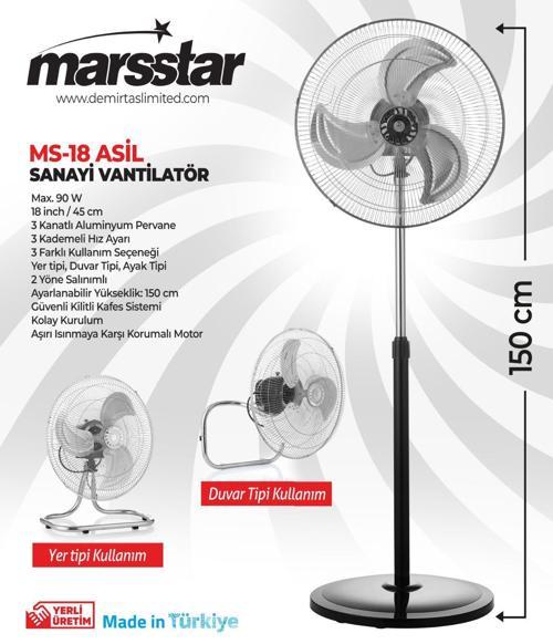 ms-18 asil sanayi tipi vantilatör