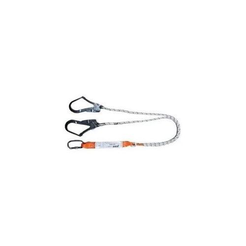 KA341 Çift Kol Şok Emicili Lanyard Statik Halatlı Karabinalı Büyük Kancalı