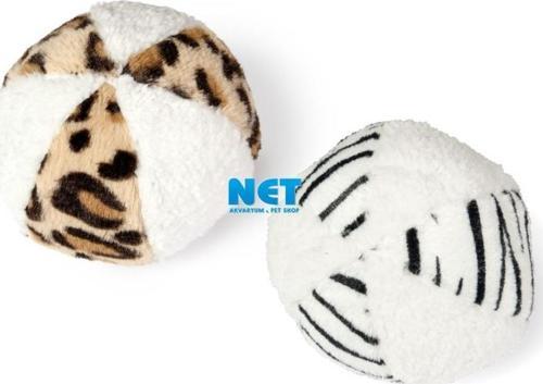 Peluş Desenli Top 11 cm Beyaz-Kahverengi