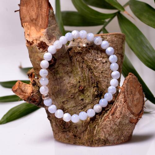 Mavi Kalsedon Taşı Bileklik - 6 mm