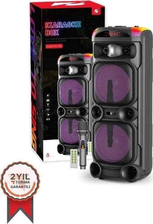 KTS-1940 Siyah RGB Ledli Dahili Mikrofon Bluetooth Hoparlör