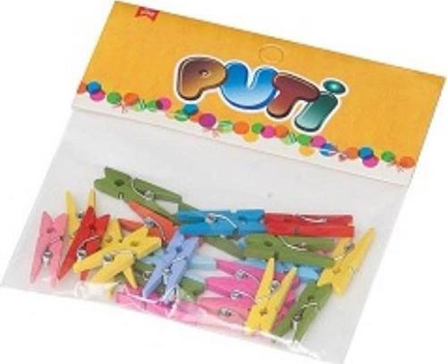 Ahşap Küçük Mandal Renkli 4667 (24 Lü Paket)