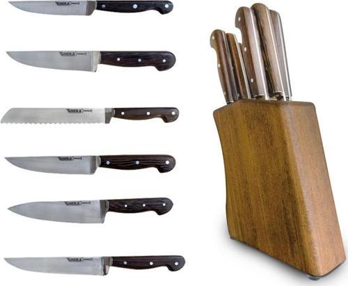 Wooden Nostalji Bloklu Bıçak Seti 6+1