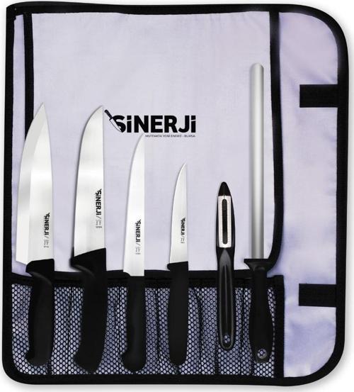 Silver Gastronomi Rulo Çantalı Bıçak Seti 6+1
