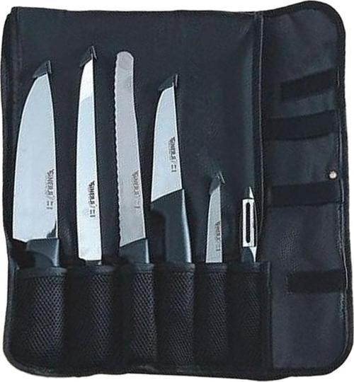 Premium Gastronomi Rulo Çantalı Bıçak Seti 6+1