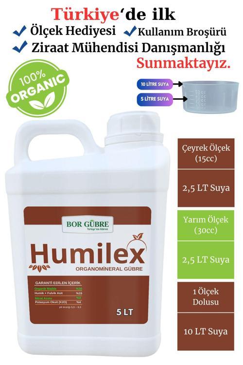 Humilex 5Lt Hümik Ve Fulvik Asit İçerikli Sıvı Organik Gübre (Fabrikadan Halka Üretim Zinciri)