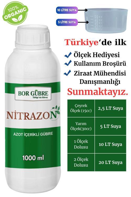 Nitrazon 1000Ml Azot İçerik Sıvı Organik Madde Gübresi (Fabrikadan Halka Üretim Zinciri)