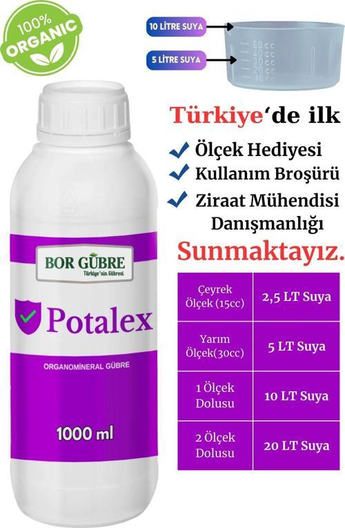 Potalex 1000Ml Sıvı Organik Potasyum Çözeltisi (Fabrikadan Halka Üretim Zinciri Kampanyası)