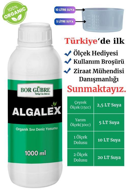 Sıvı Deniz Yosunu İçeren Organik Sıvı Gübre Algalex 1000Ml(Fabrikadan Halka Üretim Zinciri)