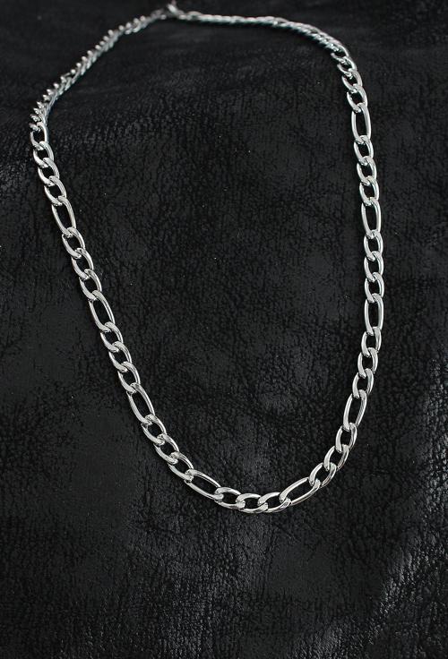 316L Çelik Kalın Figaro Zincir Model Gümüş Renk Erkek Kolye