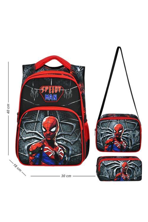 Spider Örümcek Ortopedik Erkek İlkokul Çantası Ve Beslenme Çantası Ve Kalemlik