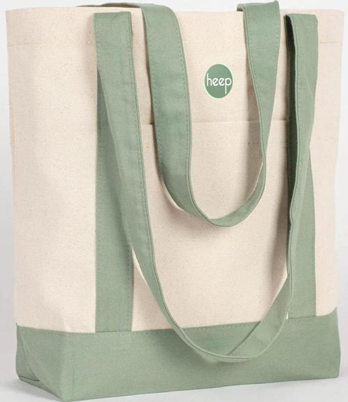 Mint Yeşili Cepli Kanvas Tote Çanta