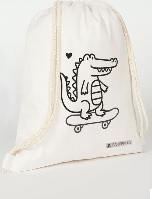 Tbons Özel Tasarım 35x40 cm Unisex Ham Bez Büzgülü Sırt Ayakkabı Çantası