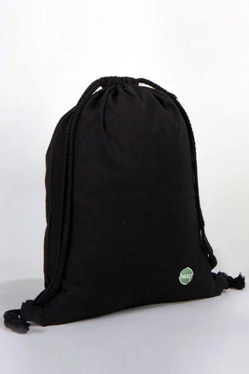 Siyah 35x40 cm Unisex Ham Bez Büzgülü Sırt Ayakkabı Çantası