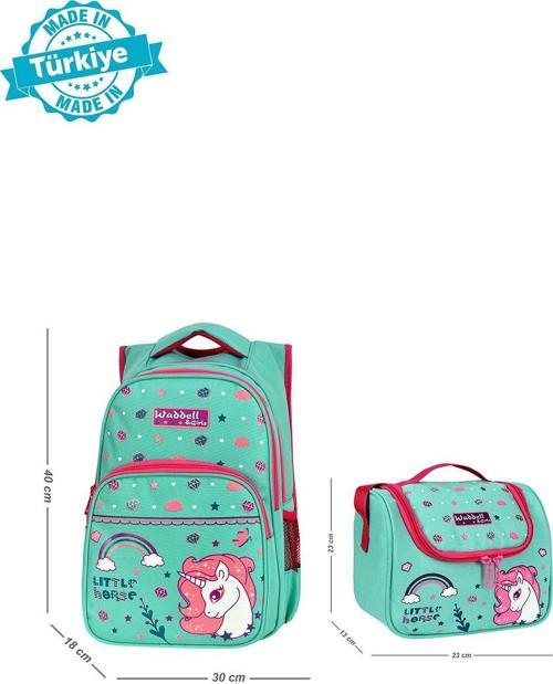 Lisanslı Mint Yeşili Little Horse İlkokul Sırt Çantası Ve Beslenme Çantası