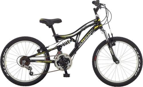 hector 20 çocuk bisikleti, çift süspansiyon 18 vites mat siyah sarı gri