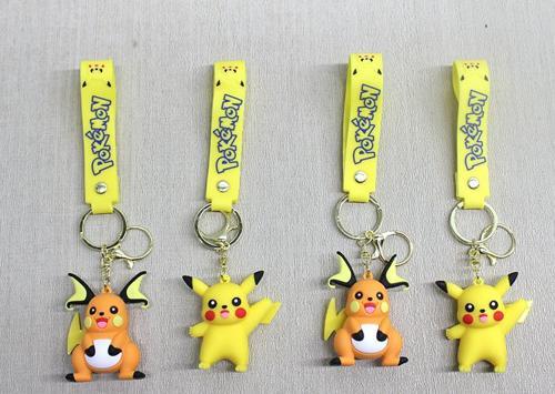 Büro Ev Ofis Hediyesi için Silikon Pikachu Raichu Anahtarlık