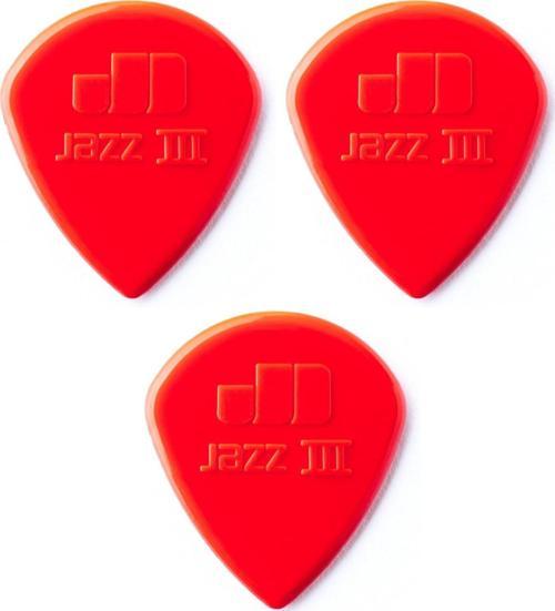 Jim Dunlop 47r3n Gitar Penası 3 Adet Nylon Jazz Iıı Red Pena
