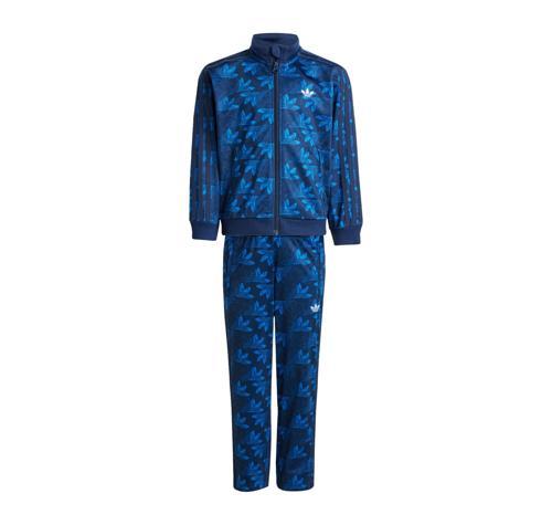 JW0295-C adidas Fırebırd Ts Aop &Ccedil;ocuk Eşofman Takımı Mavi