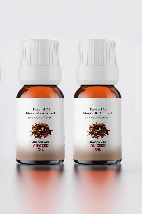 %100 Doğal, 2 Adet  Saf Anason Yağı, Cam Şişe 10 ml