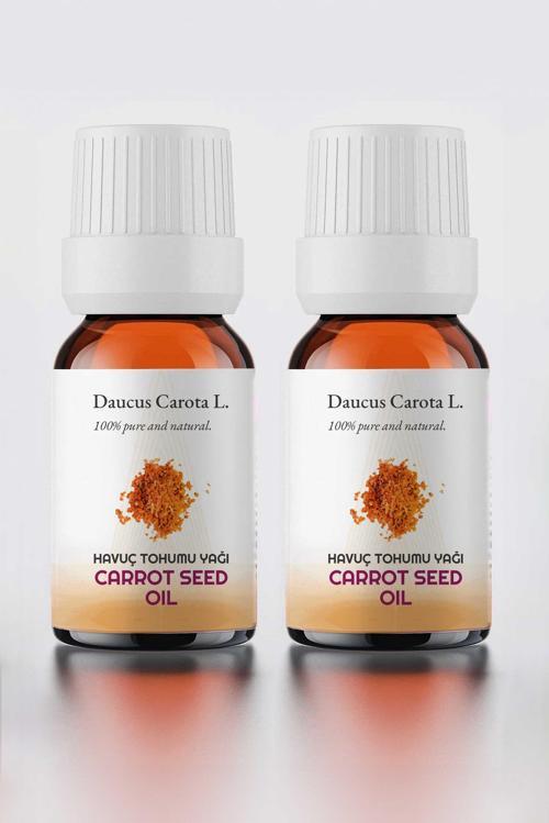 2 Adet %100 Doğal Havuç Tohumu Yağı, Cam Şişe 10 ml