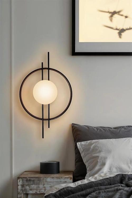 Glop Camlı Modern Ampüllü Aplik