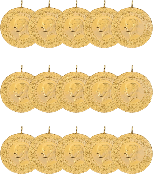 15 Adet Eski Tarihli Tam Altın