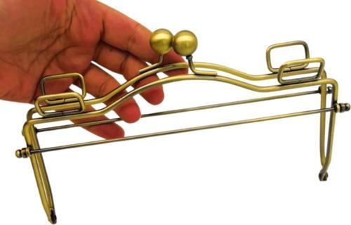 20 Cm Antik Renk Dikdörtgen Kare Halkalı Model Model Çanta Klipsi, Çanta Bursu