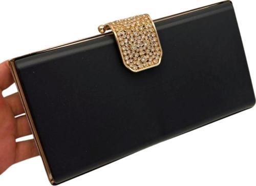 Abiye Çanta Kalıbı Taşlı Kapak  Model Light Gold  Metalli