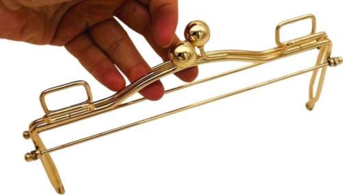 20 Cm Light Gold Renk Dikdörtgen Kare Halkalı Model Model Çanta Klipsi, Çanta  Bursu