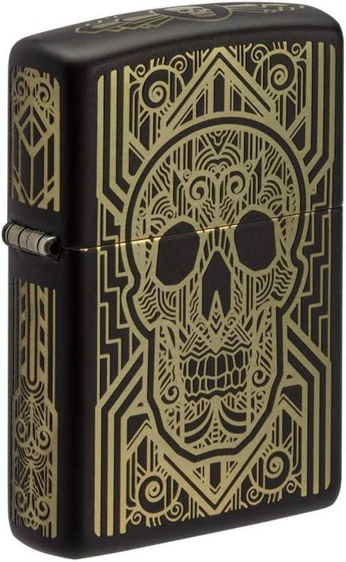 Art Deco Skull Black Matte Dizayn Çakmak