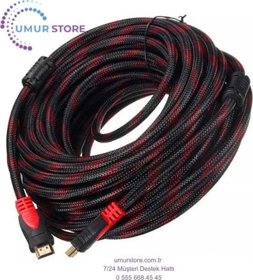 5 Metre Ip Sargılı Örgülü 5mt 5 Metre HDMI Kablo 1.4V 4K Full Hd Laptop Tv Görüntü HDMI Kablo