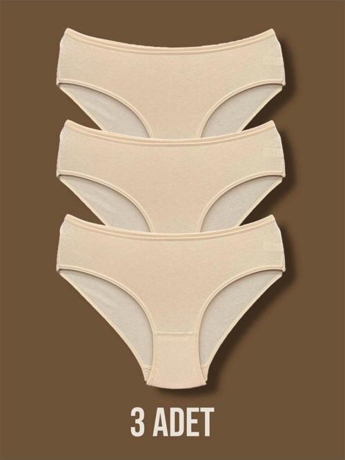 Yüksek Kalite Penye Kadın Bikini Külot 3'lü