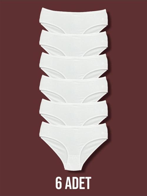 Yüksek Kalite Penye Kadın Bikini Külot 6'lı