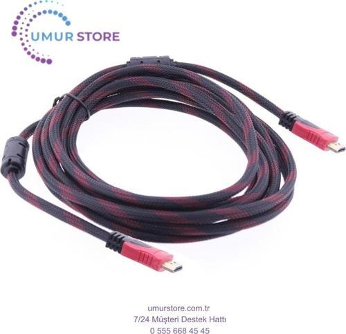HDMI Kablosu Gold 1.4V 3D 4K Örgülü 5mt