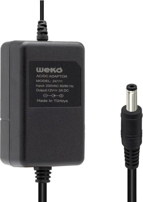 12 Volt 2 Amper 5.5*2.1 Uçlu Yerli Üretim Plastik Kasa Masaüstü Adaptör