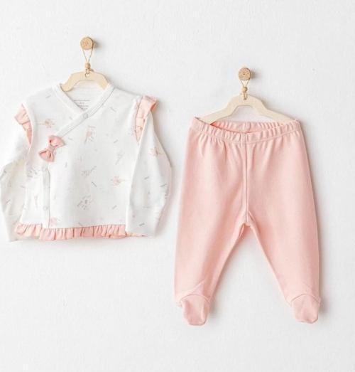 Andywawa Ac25508 Sıde Snap Set Love Family 2'li Zıbın Set Salmon