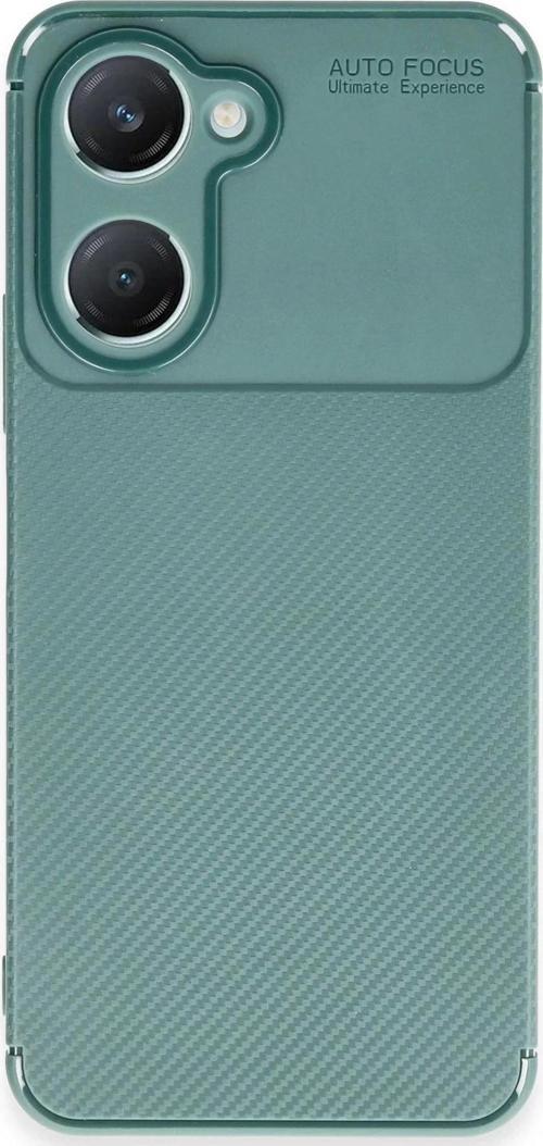 Vivo Y18 Kılıf Auto Focus Karbon Kapak - Koyu Yeşil