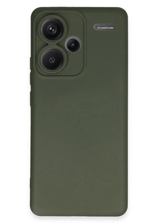 Xiaomi Redmi Note 13 Pro Plus Kılıf Nano içi Kadife Silikon - Koyu Yeşil