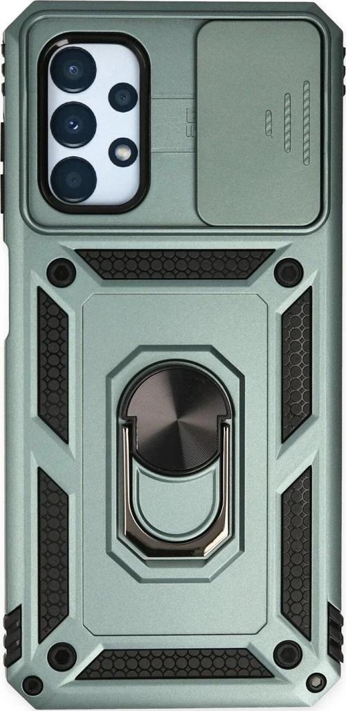 Samsung Galaxy A33 5G Kılıf Pars Lens Yüzüklü Silikon - Yeşil