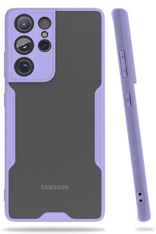 Samsung Galaxy S21 Ultra Kılıf Platin Silikon - Lila