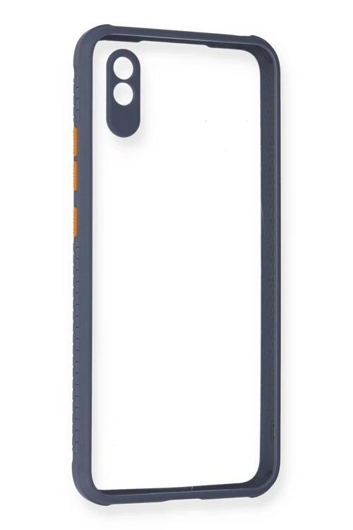Xiaomi Redmi 9A Kılıf Miami Şeffaf Silikon - Gri